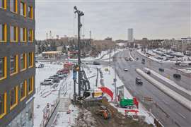 The Liebherr LB30 unplugged drilling rig in Calgary, Canada