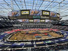 JCB Dancing Diggers at Monster Jam World Finals at SoFi Stadium (Image: Mitchell Keller)