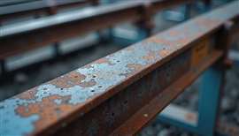 Rusty Steel Beam with Weathered Texture in Industrial Setting