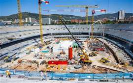 Reconstruction work underway at FC Barcelona's Spotify Camp Nou.