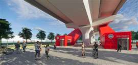 A digital render of one of the new stations on Chicago metro's Red Line extension