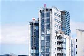 High rise residential building of flats with cladding being replaced with fire resistant materials